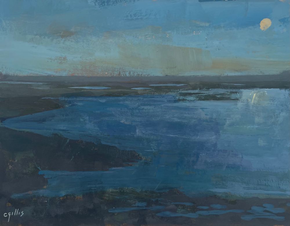 Marsh painting moonlight 
