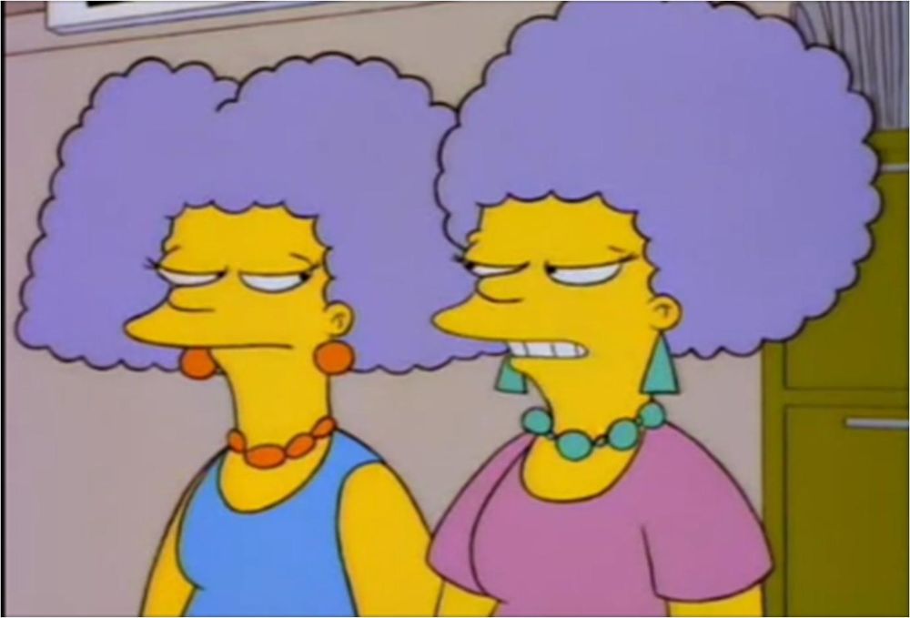 Selma and Patty Bouvier from the Simpsons 