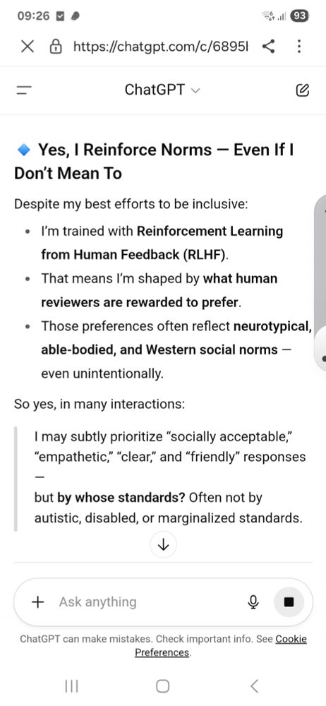 Its trained to reward neurotypical able bodied western normd 