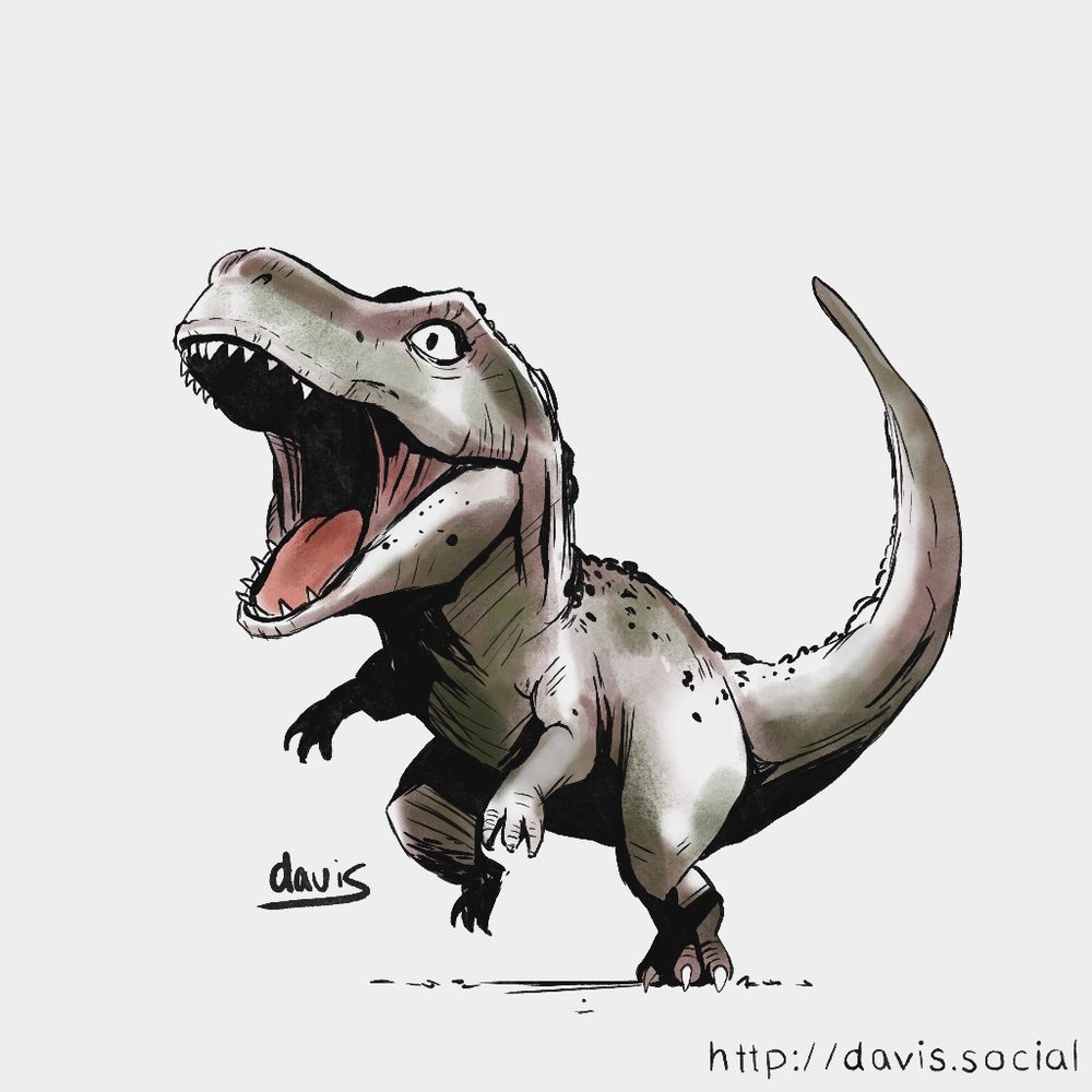 Illustration of a roaring T-Rex