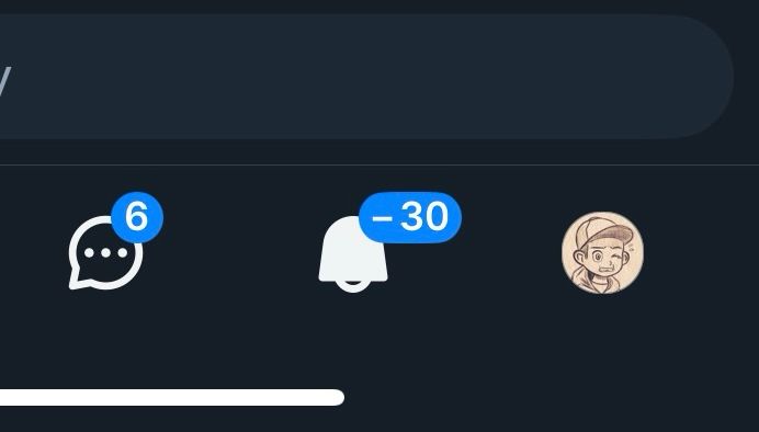 My notifications show negative 30 