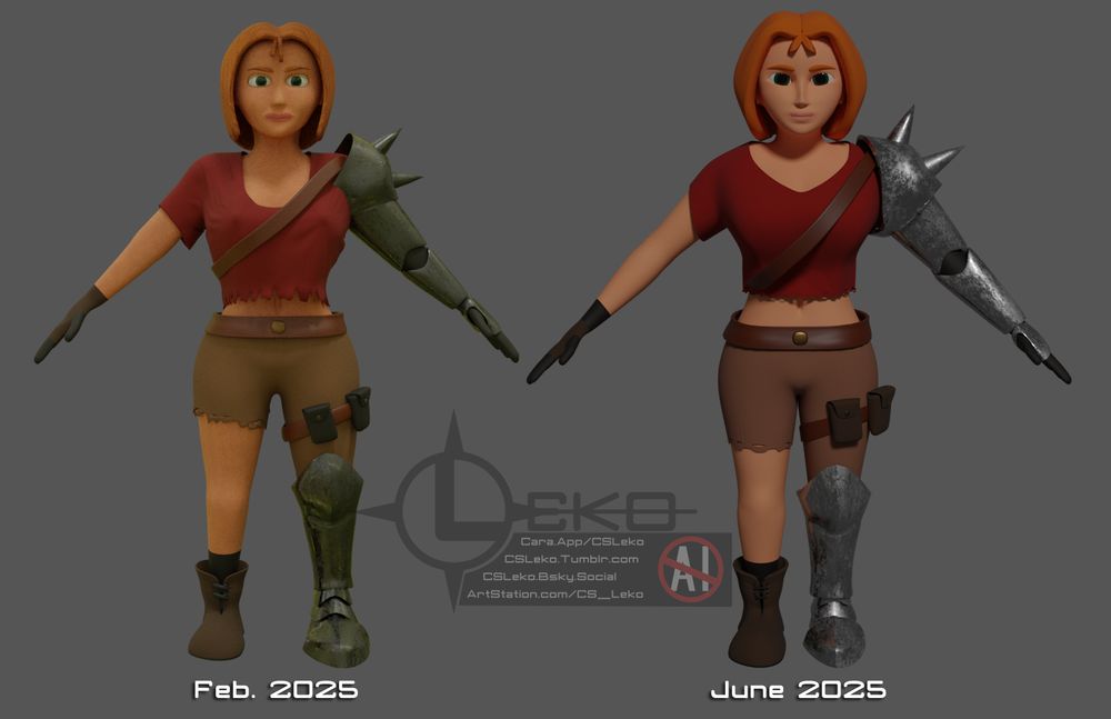 Comparison of original Tailii model made in February 2025 to Version 2 made in June 2025. The new one is better.
