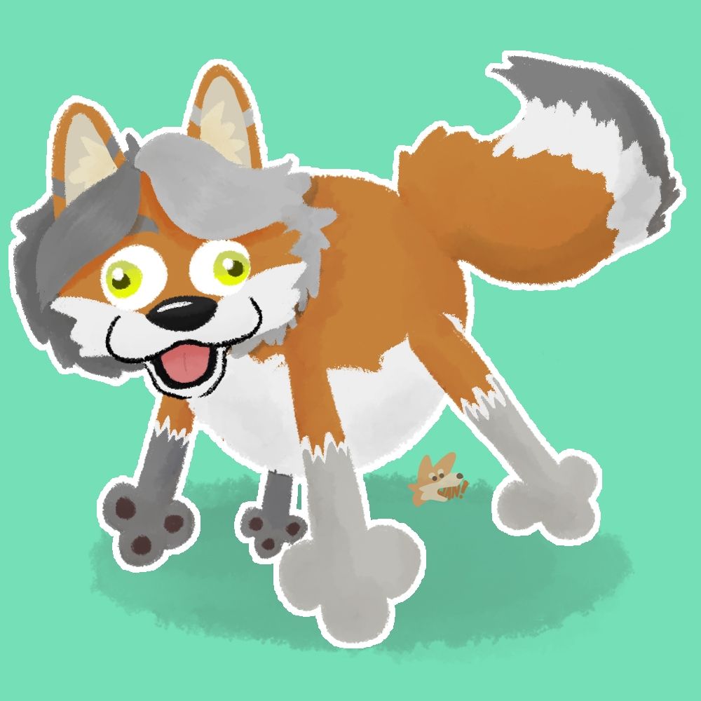 Goofy ah doodle of a certain fox