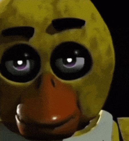 chica the chicken from five nights at freddy 's with purple eyes