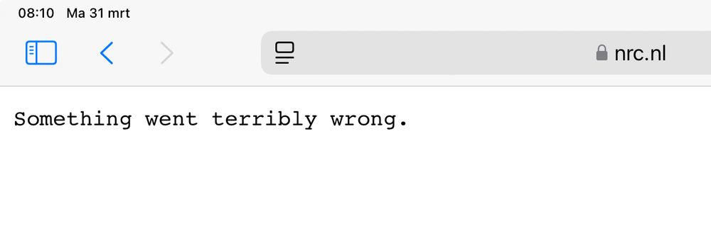 Something went terribly wrong (foutmelding)