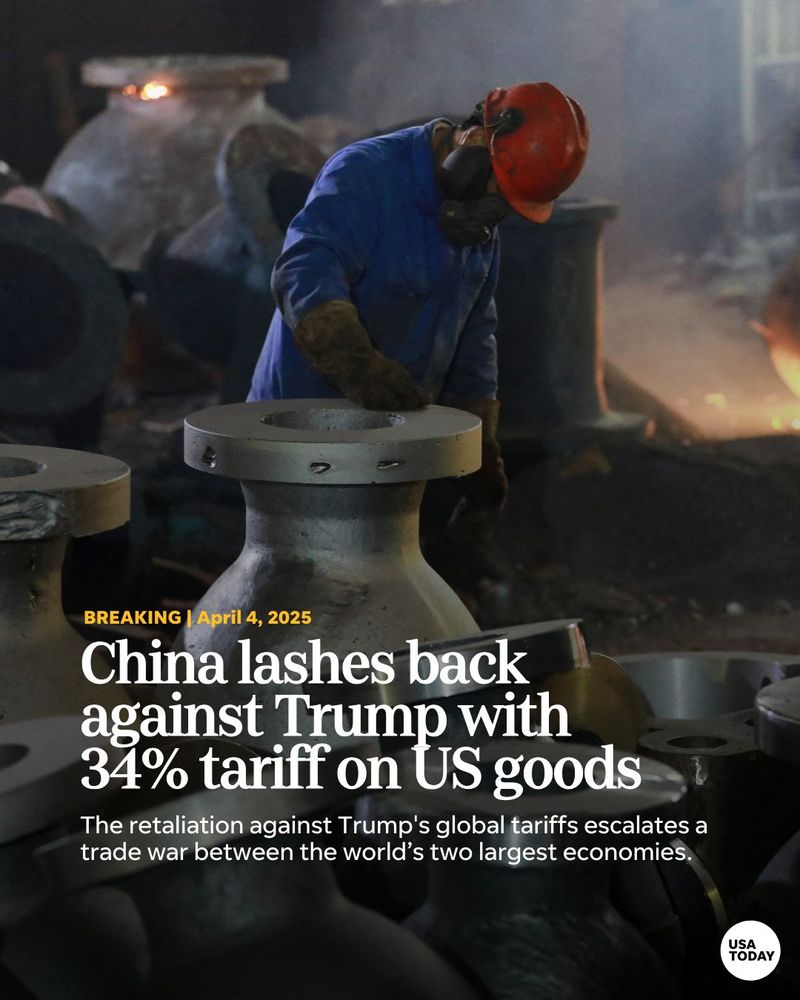 China lashes back against Trump with 34% tariff on US goods