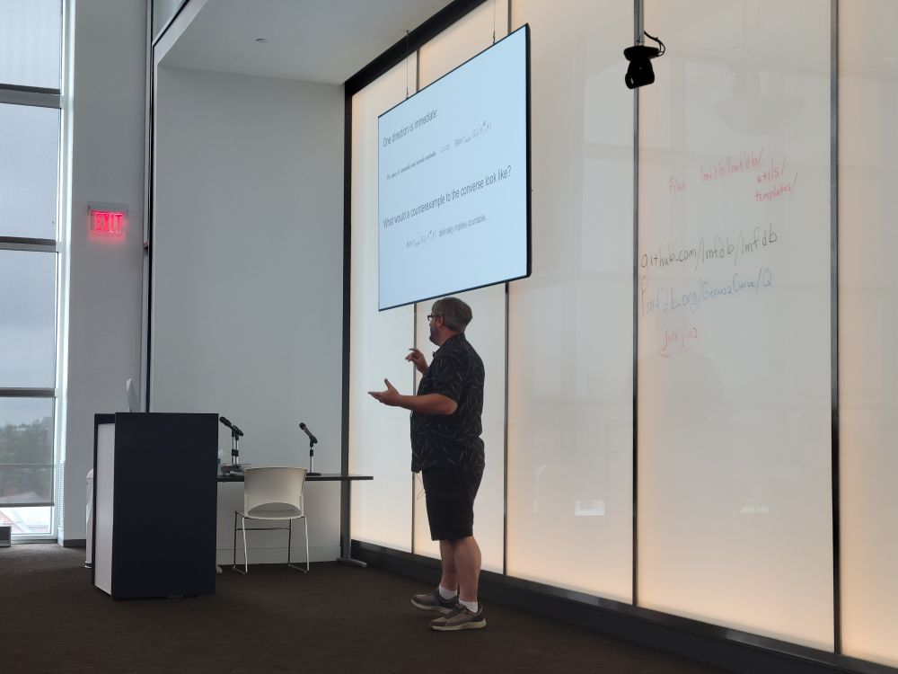 Steven Clontz speaks about pi-Base at ICERM.