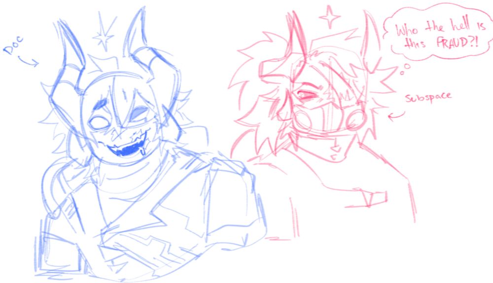 More outdated art of Doc, standing next to Subspace. 
