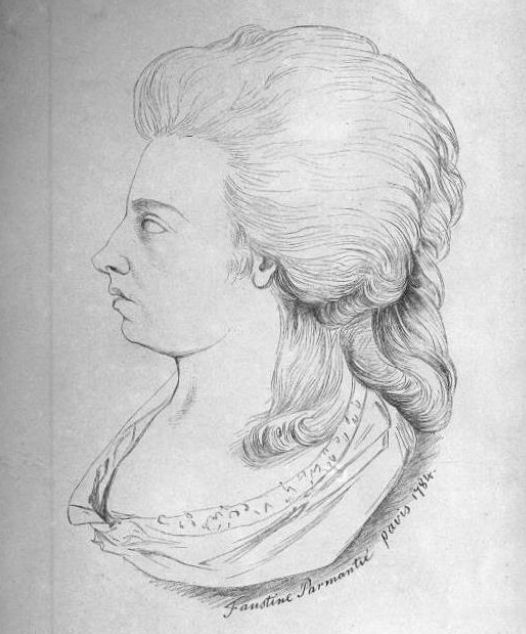 Bild zeigt Handzeichnung von Maria Theresia Paradis, angefertigt von einem Fan – Faustine Parmantié – in Paris. Quelle: Wiki-Artikel zu MTP (gemeinfrei)