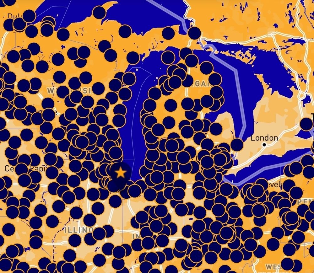 Map of No Kings protest sites in Michigan and in all Lower 48 states.