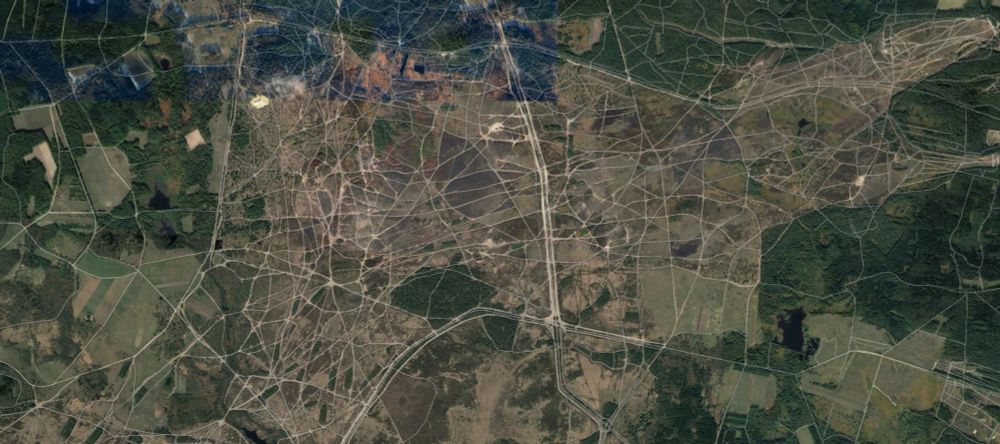 *scaled* Satellite view of a *peculiar* piece of land on this globe with lots of crossways here and there - where could this have been taken? Take all *factors* into account.
