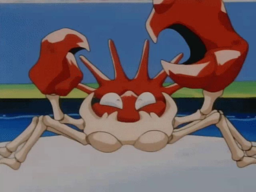 a cartoon of a crab with a skeleton body