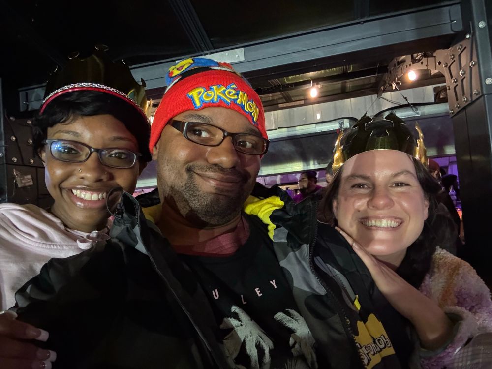 Ms. Erin, Jamie, and I at TranspoBINGO happy hour at Metrobar.