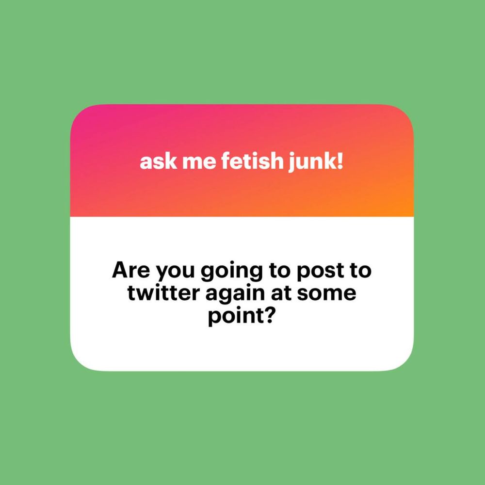 question card: Are you going to post to twitter again at some point?