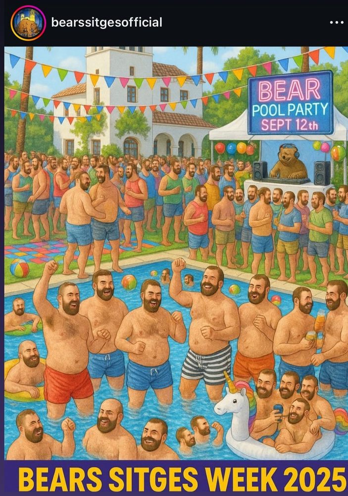 A screengrab of the Bear Sitges pool party Ai poster.