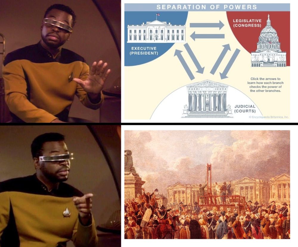 jordy laforge says no to tripartite separation of powers and yes to a guillotine 
