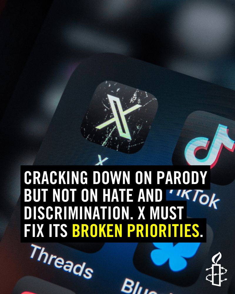Cracking down on parody but not on hate and discrimination. X must
fix its broken priorities.