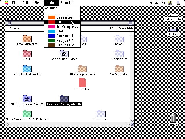 Photo d'écran du Système 7.5 (MacOS)