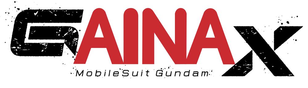 Montage entre le logo de Gundam GQuuuuuuX et le logo GAINAX
