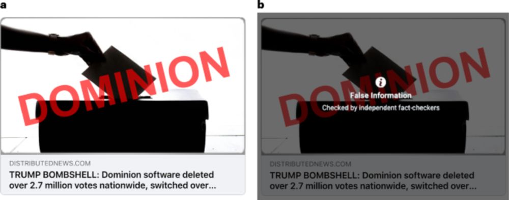 Fact-checker warning labels are effective even for those who distrust fact-checkers - Nature Human Behaviour