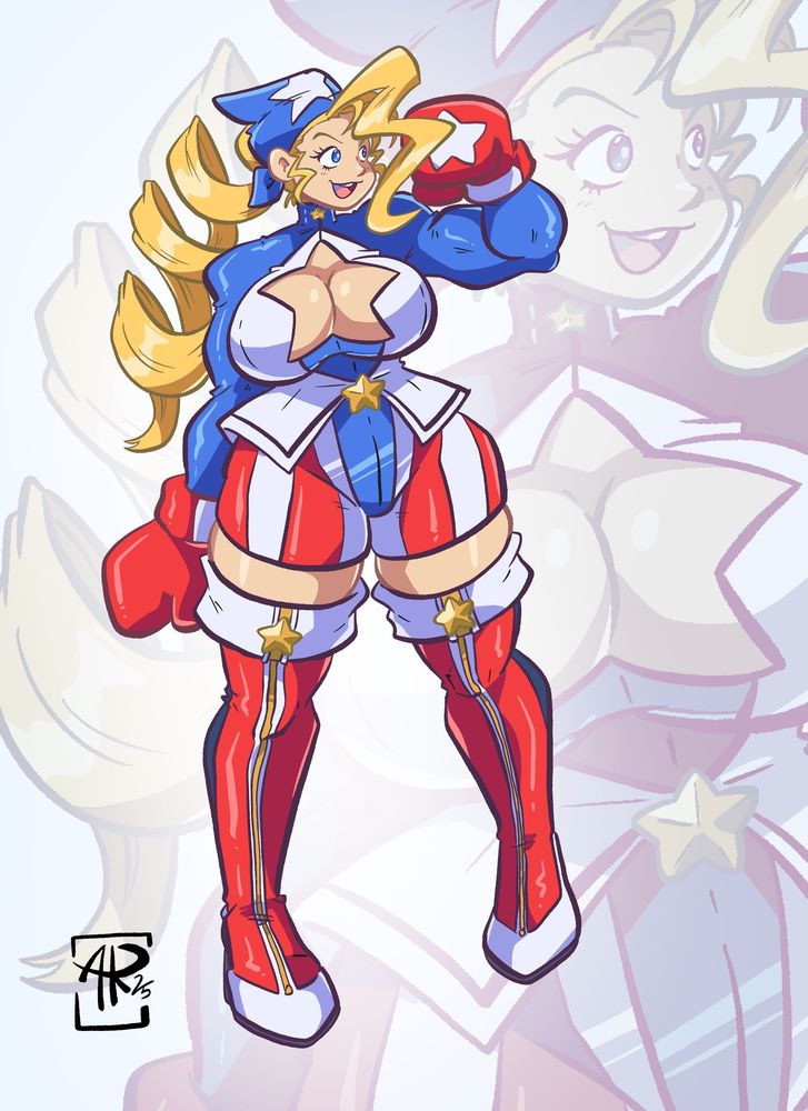Fan art of Tiffany Lords in her Project Justice / Rival Schools 2 attire.