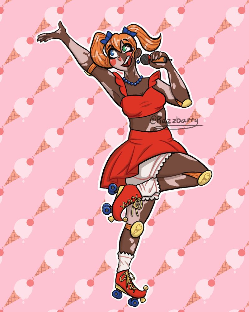 Human redesign of circus baby from fnaf