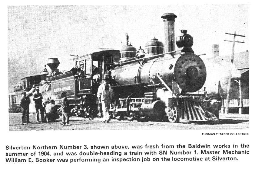 a shot of silverton northern #3 when it was fresh from baldwin, snipped out of the rainbow route book