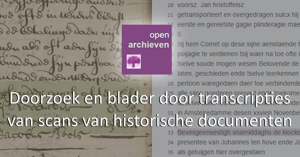 Doorzoek en blader door transcripties van scans van historische documenten