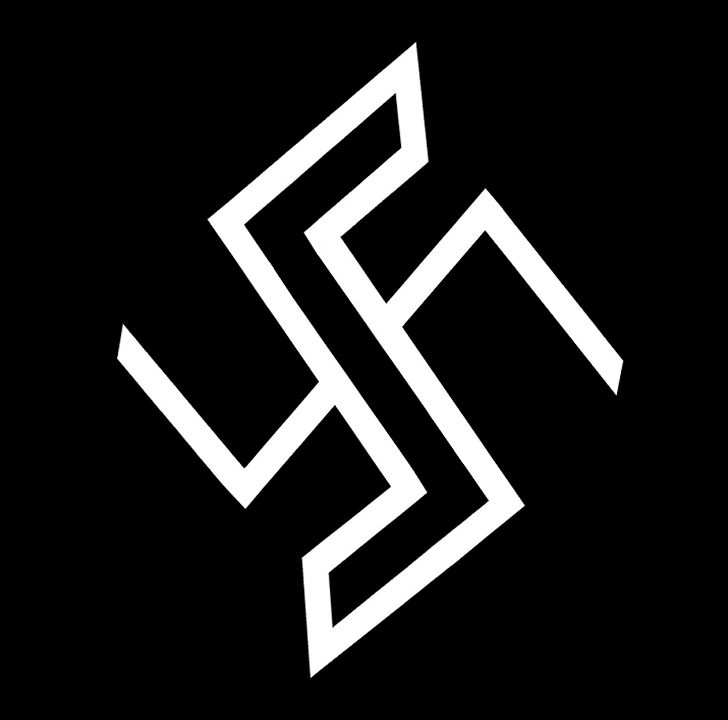 A parody of the logo for X, the social media site, wherein the logo has been edited to resemble a certain hate symbol.
