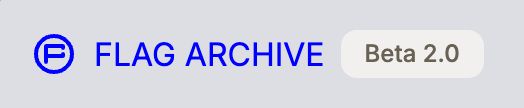 Logo of Flag Archive, with a label next to it with the text "Beta 2.0"