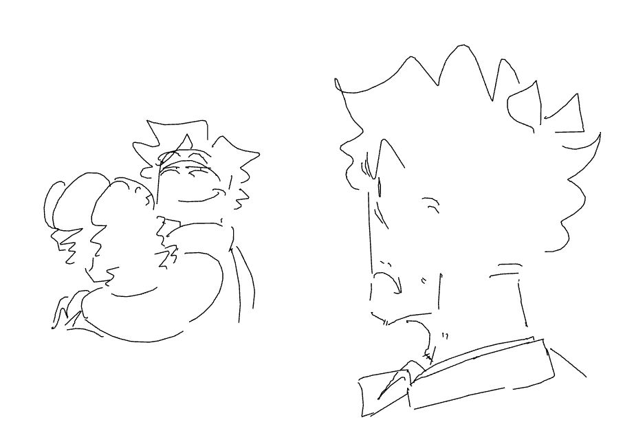 jericho, arm slung over solomon's shoulders, cheekily glancing back at quite the protective philip :p