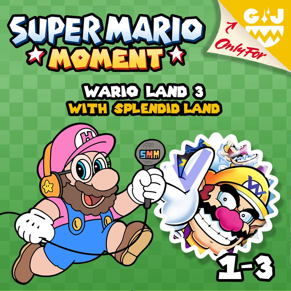 Podcast art for Super Mario Moment episode 1-3, Wario Land 3 with Splendidland. 