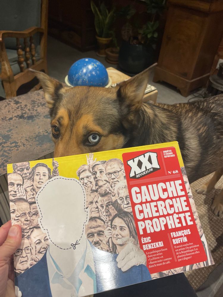 Couverture de la revue XXI printemps, 2025. Mon chien Bowie vous encourage à le lire !