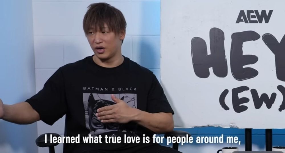 screenshot from the new hey!ew ep of ibushi answering rj city’s question about what he’s learned about love:

i learned what true love is for people around me,