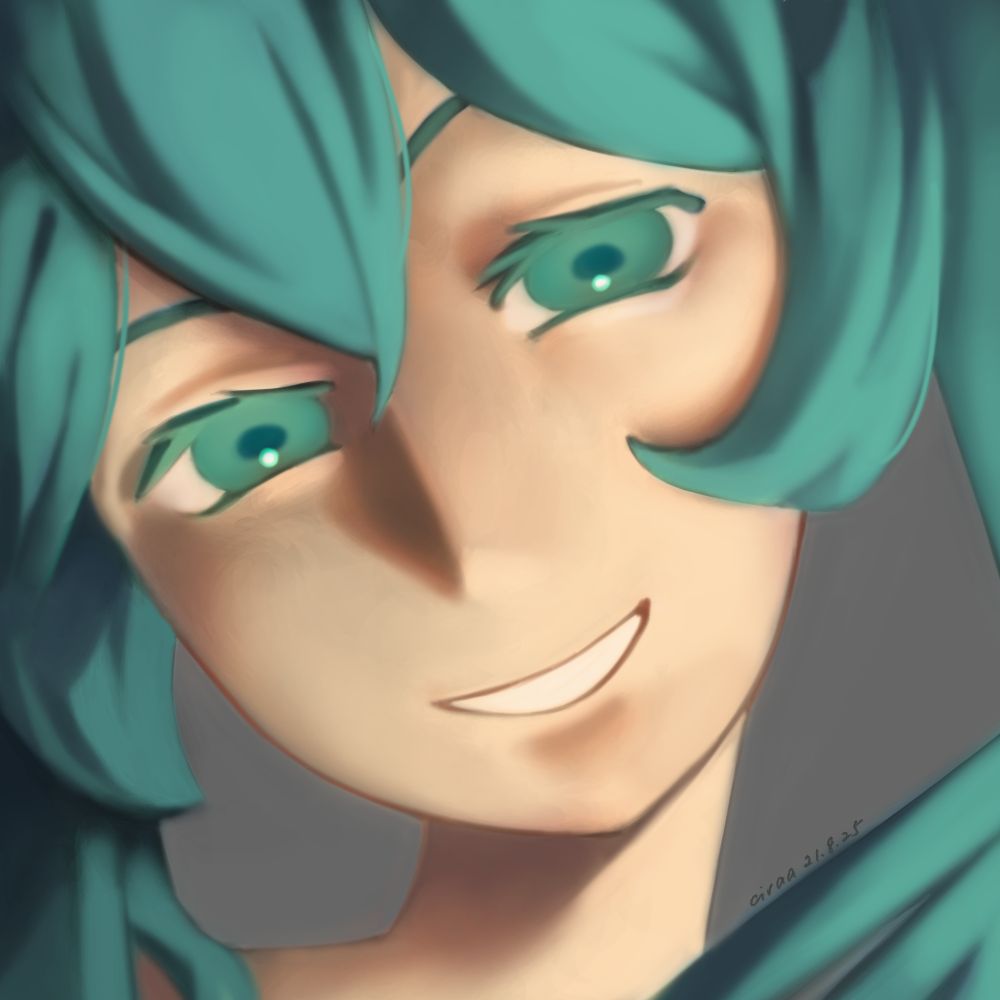 miku hatsune rendered drawing