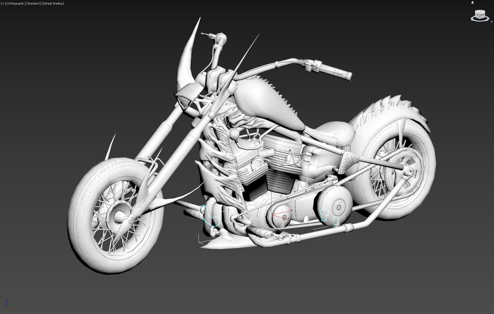 What the linework would look like on the base model when completed.