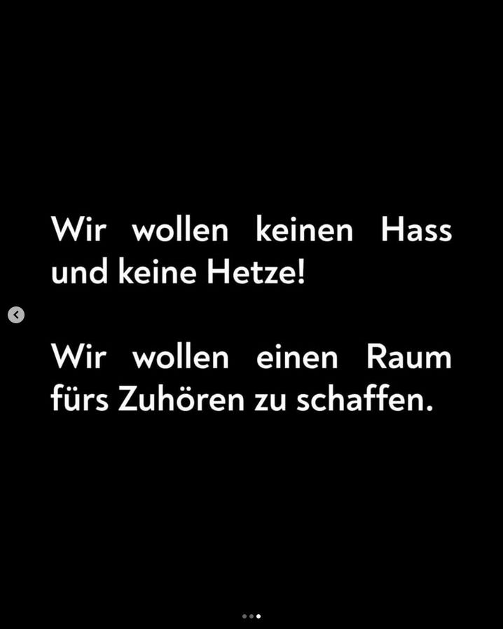 Wir wollen keinen Hass und keine Hetze! Wir wollen einen Raum fürs Zuhören zu schaffen.