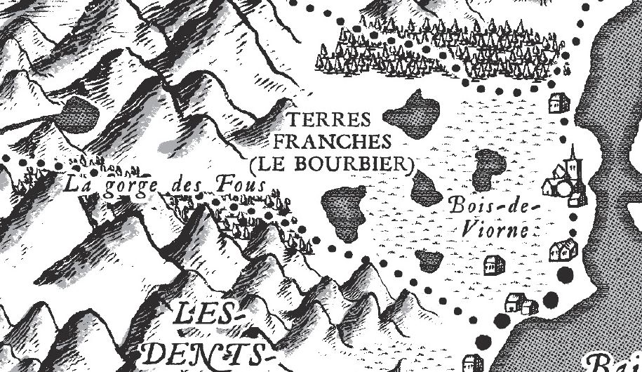 Fantasy map black and white