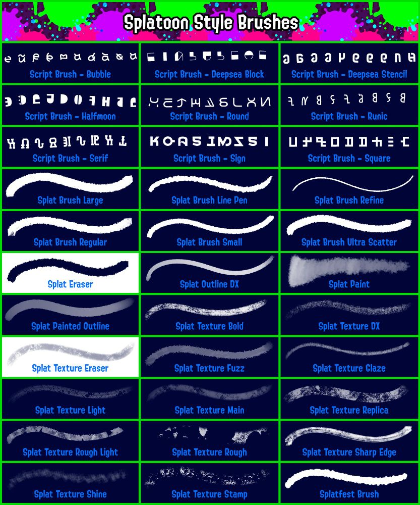 A green grid with a navy background with various brushstrokes in white.
