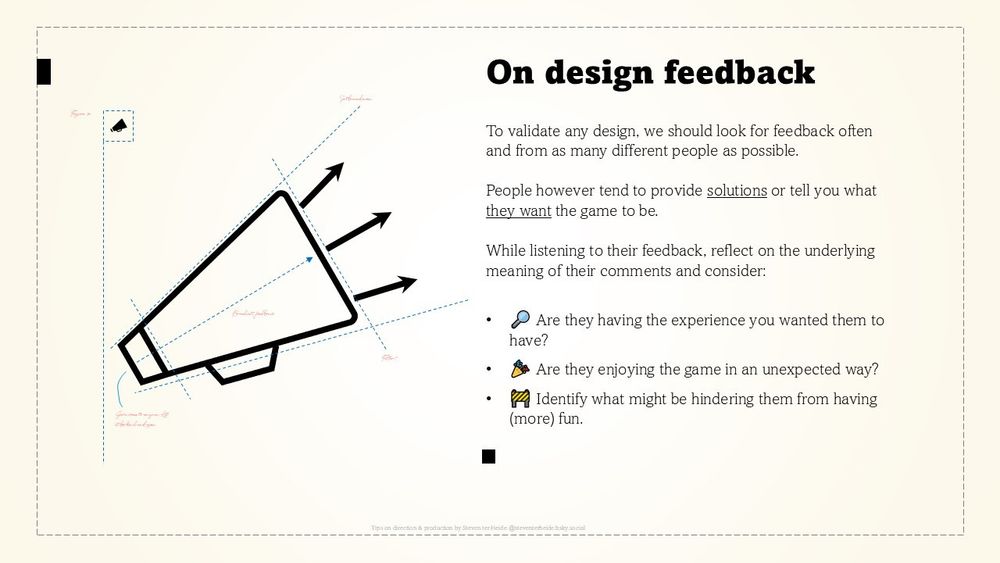 Page with tip about how to interpret feedback