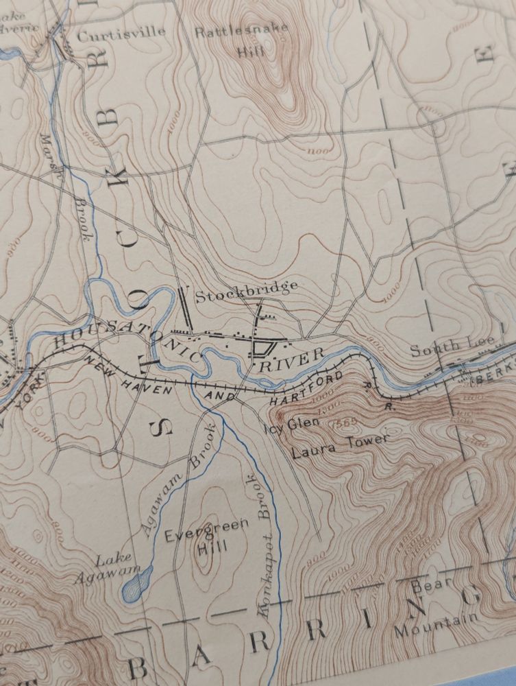 USGS map centered on Stockbridge MA