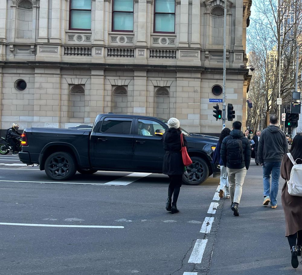 Giant ute on a city street