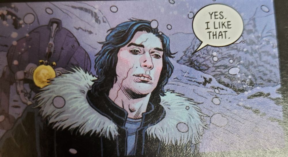 Kylo Ren in the snow in "The Legacy of Vader" comic. 