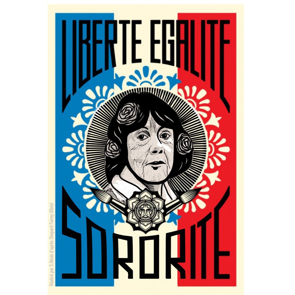 "Liberté égalité sororité". Gisèle Pélicot d'après la Marianne de Shepard Fairey (Obey).
