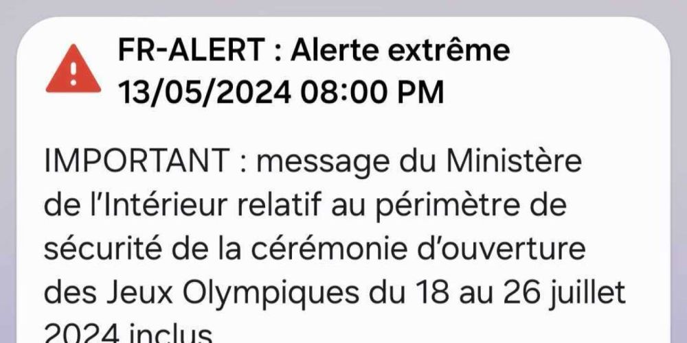 « Alerte extrêmement grave » : le dispositif FR-Alert activé pour envoyer un message d’information sur les JO 2024