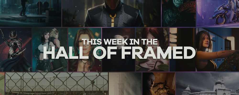 A teaser-style banner image with the words THIS WEEK IN THE HALL OF FRAMED in white set against a background of video game screenshots laid out in a grid