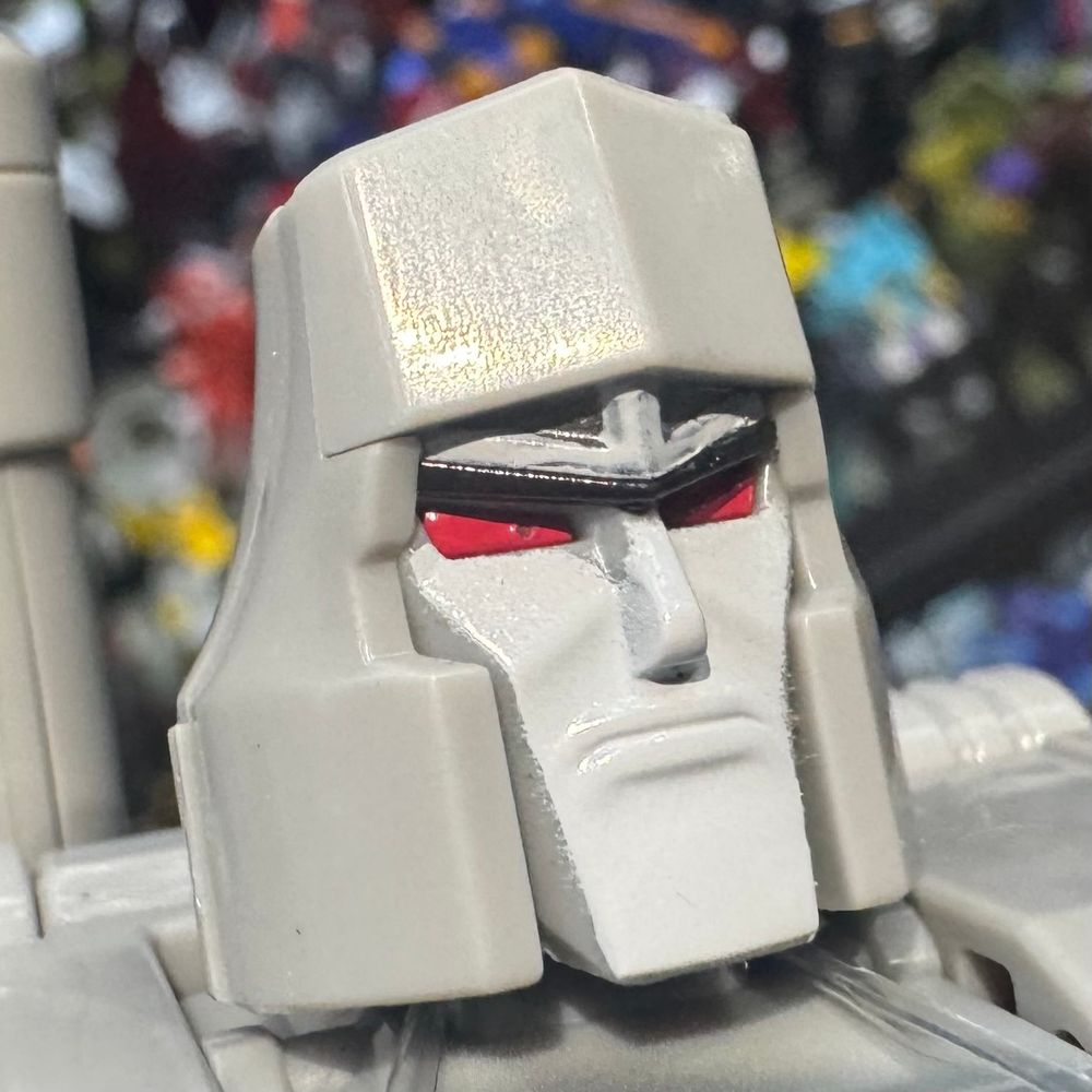 A close-up of the horrible paint on the face of my Studio Series Transformers The Movie Megatron. 
