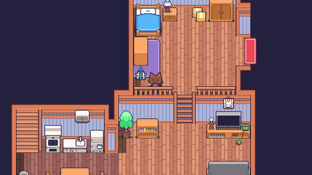 Kokoa standing in an interior space obscured partially by railing.