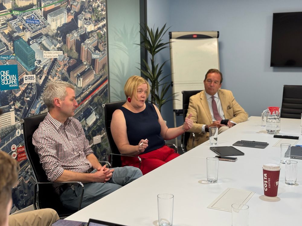 Zöe Franklin MP speaking at a meeting of Surrey MPs with Surrey County Council leader Tim Oliver focusing on special educational needs provision.