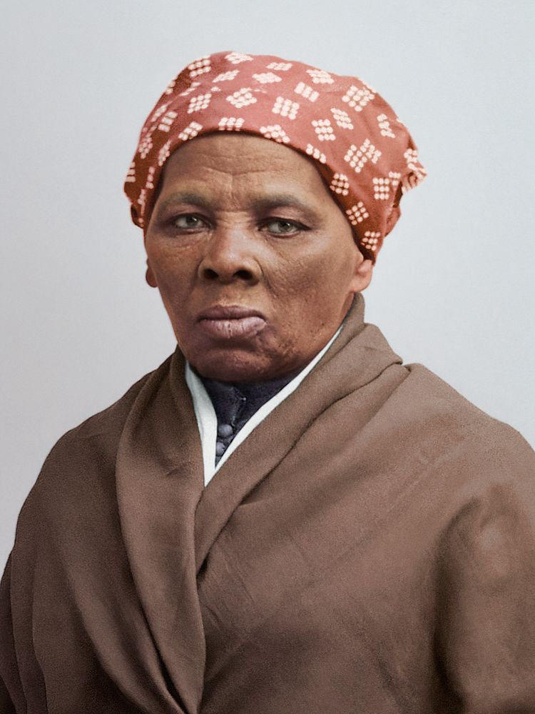  A colorized portrait of Harriet Tubman